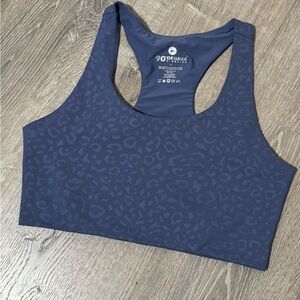 90 Degree By Reflex Navy Leopard Sports Bra